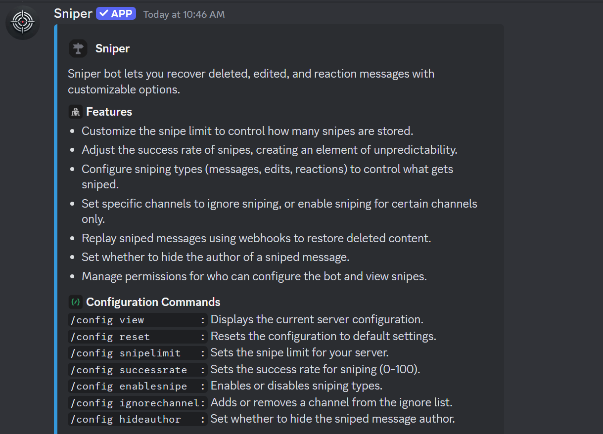 Customizable Settings